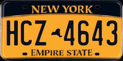 NY license plate HCZ4643