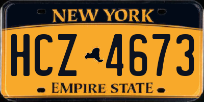 NY license plate HCZ4673