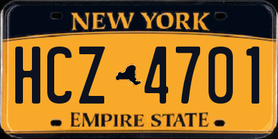 NY license plate HCZ4701