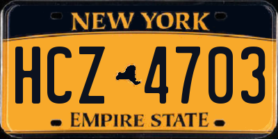 NY license plate HCZ4703