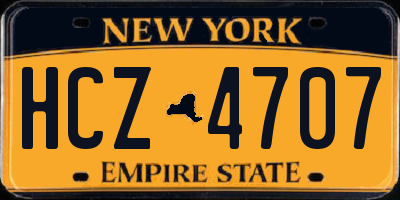 NY license plate HCZ4707