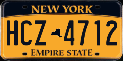 NY license plate HCZ4712