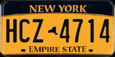 NY license plate HCZ4714