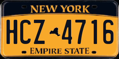 NY license plate HCZ4716