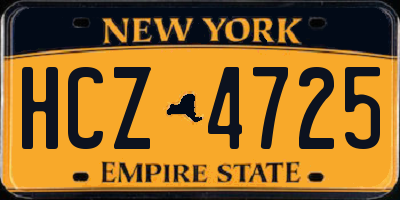 NY license plate HCZ4725