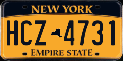 NY license plate HCZ4731