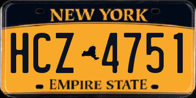 NY license plate HCZ4751
