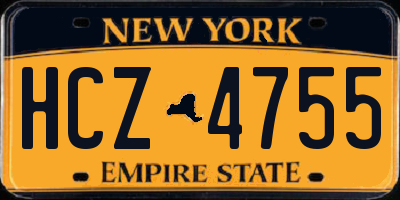 NY license plate HCZ4755