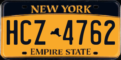 NY license plate HCZ4762