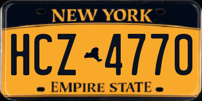 NY license plate HCZ4770