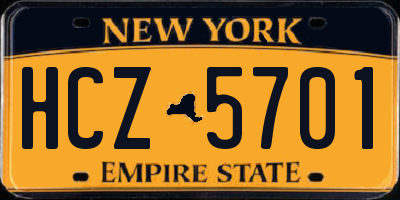 NY license plate HCZ5701