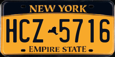 NY license plate HCZ5716