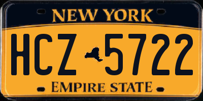 NY license plate HCZ5722