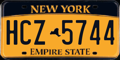 NY license plate HCZ5744