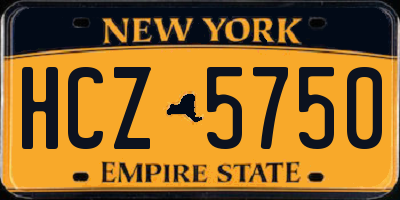 NY license plate HCZ5750