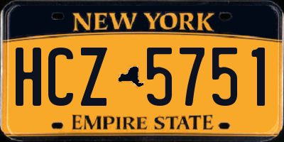 NY license plate HCZ5751