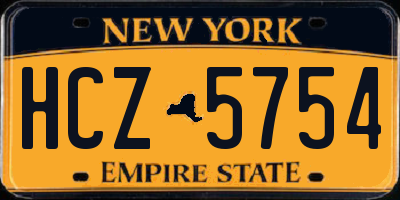 NY license plate HCZ5754
