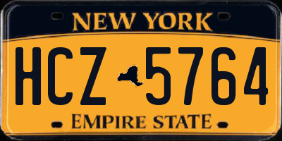 NY license plate HCZ5764