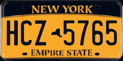 NY license plate HCZ5765