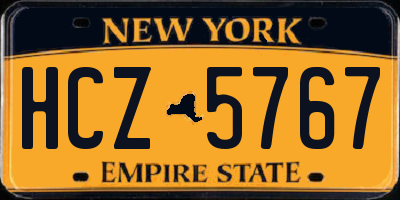 NY license plate HCZ5767