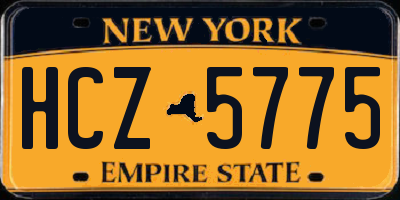 NY license plate HCZ5775