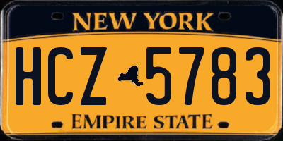 NY license plate HCZ5783