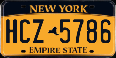 NY license plate HCZ5786