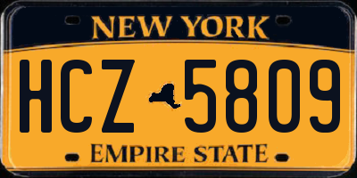 NY license plate HCZ5809