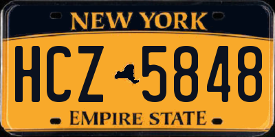 NY license plate HCZ5848