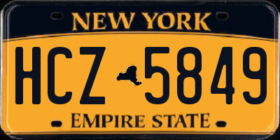 NY license plate HCZ5849
