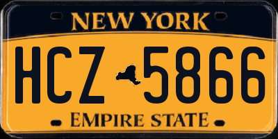 NY license plate HCZ5866