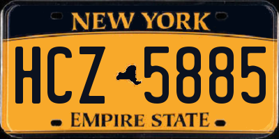 NY license plate HCZ5885