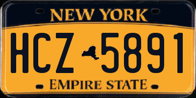 NY license plate HCZ5891