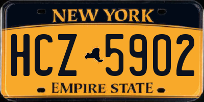 NY license plate HCZ5902