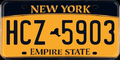 NY license plate HCZ5903