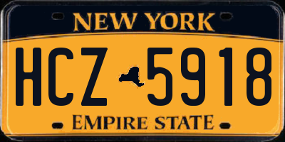 NY license plate HCZ5918