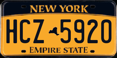 NY license plate HCZ5920