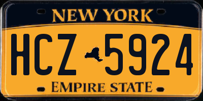 NY license plate HCZ5924