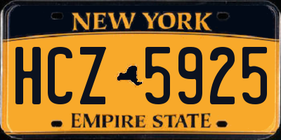 NY license plate HCZ5925