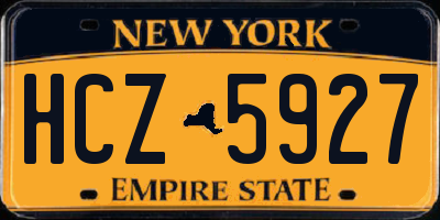 NY license plate HCZ5927