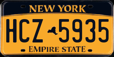 NY license plate HCZ5935