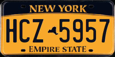 NY license plate HCZ5957