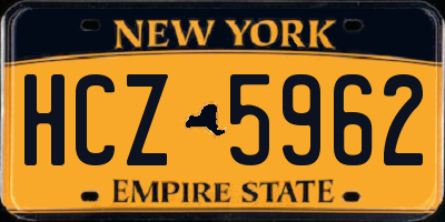 NY license plate HCZ5962