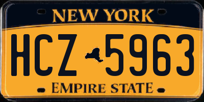 NY license plate HCZ5963