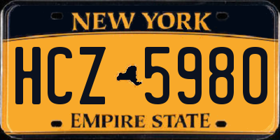 NY license plate HCZ5980