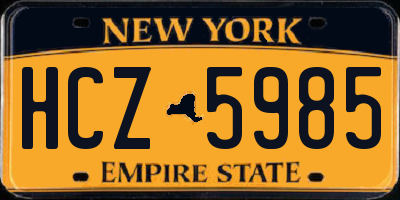 NY license plate HCZ5985