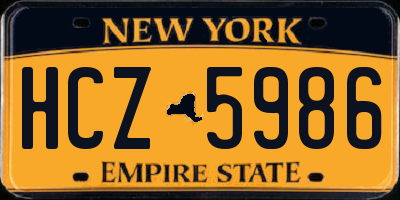 NY license plate HCZ5986