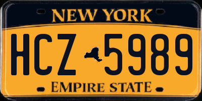 NY license plate HCZ5989