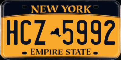 NY license plate HCZ5992