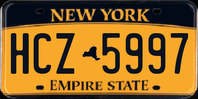 NY license plate HCZ5997